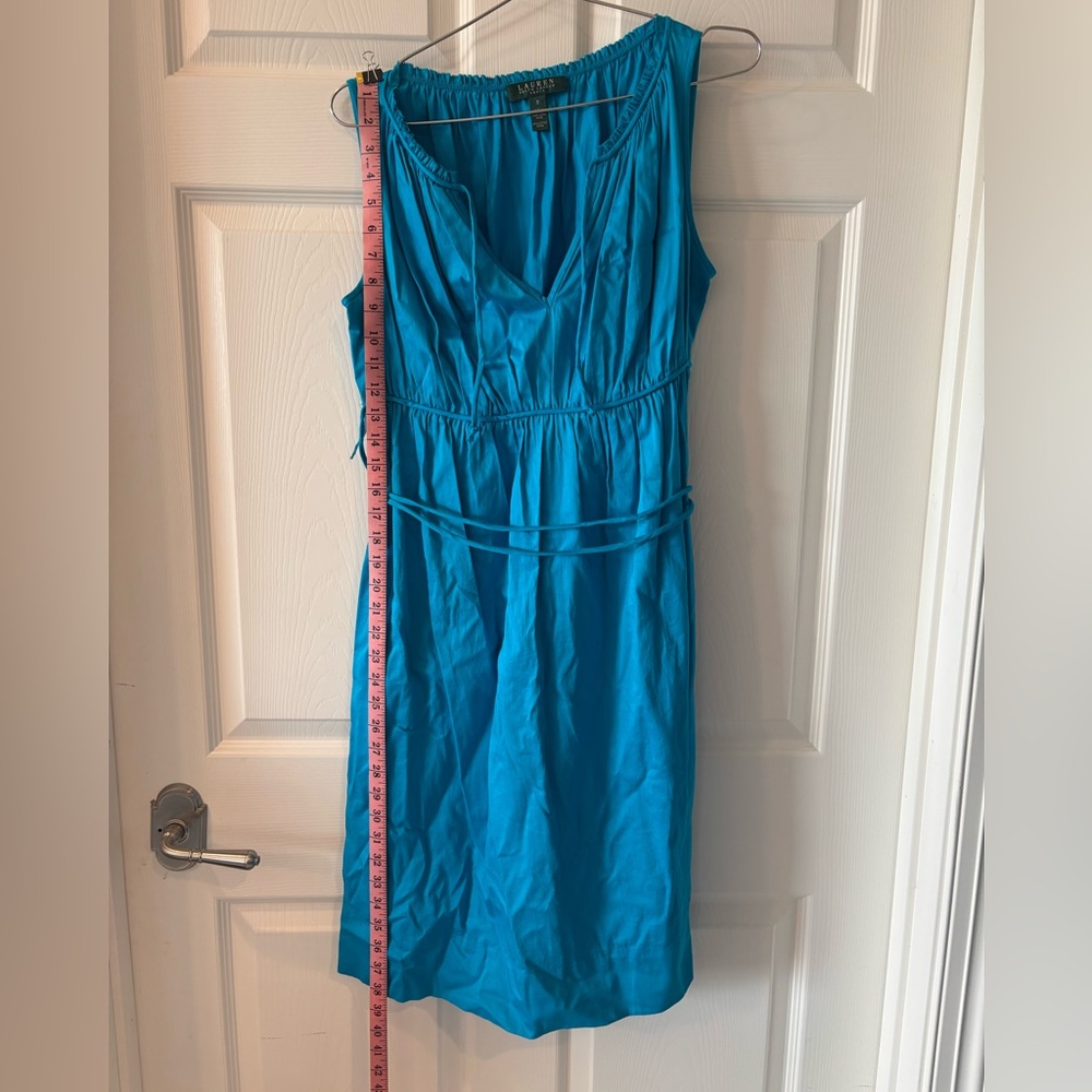Ralph Lauren Blue V-Neck Grecian Midi Sundress Size 8